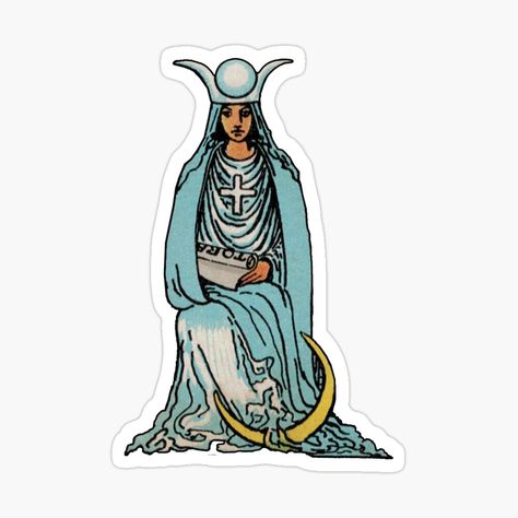 Tarot Card Stickers, Priestess Tarot Card, High Priestess Tarot, Magic Stickers, The High Priestess, Rider Waite Tarot, High Priestess, Rider Waite, Visual Novel