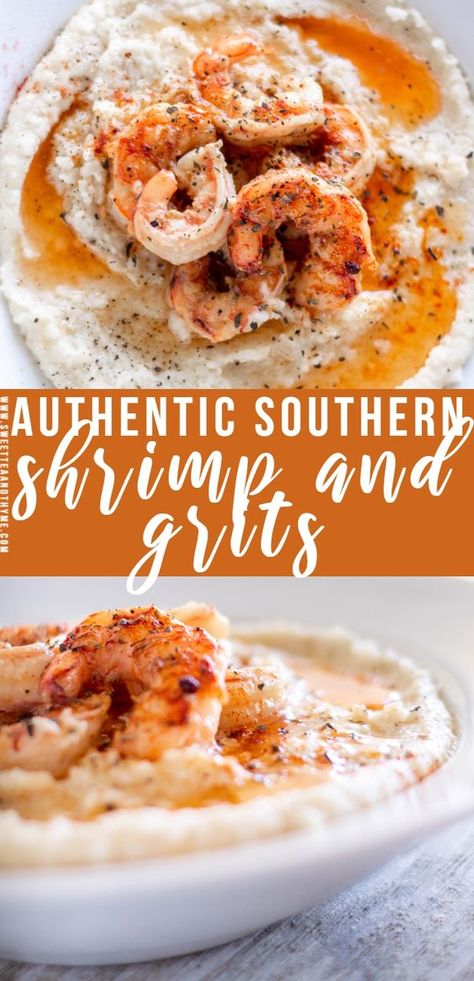 Grits Sweet, Cooking Grits, Easy Shrimp And Grits, Southern Shrimp And Grits, Southern Grits, Cajun Shrimp And Grits, Shrimp N Grits Recipe, Grits Recipe, Shrimp And Grits