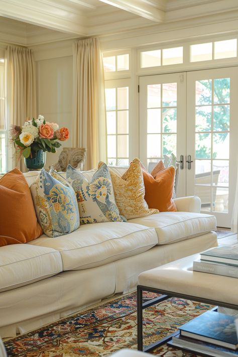 Sarah Richardson Design Living Room, Colored Curtains Living Room, Jewel Tone Living Room Ideas, Bright Living Room Ideas, Curtains Living Room Ideas, Jewel Tone Living Room, Colored Curtains, Sarah Richardson Design, Dallas Apartment