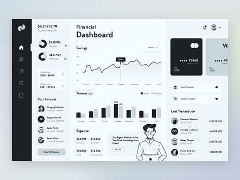 Fintech Dashboard, Finance Manager, Dashboard Examples, Dashboard Interface, Finance Dashboard, Web Dashboard, Data Dashboard, Desain Ui, Data Visualization Design