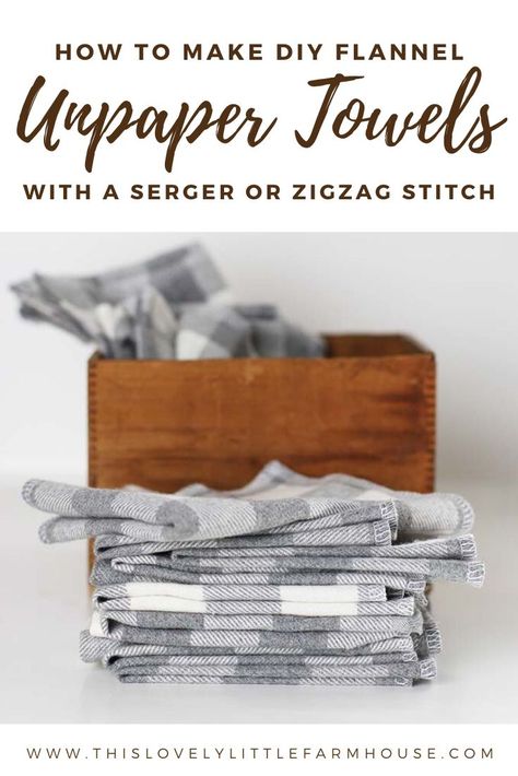 How to make the best DIY unpaper towels in an easy tutorial that doesn’t even require a pattern! Finish the edges either on a serger or with a zigzag stitch to keep them from fraying in the wash. One of the best switches to make for eco friendly cleaning! #unpapertowelstutorial #flannelunpapertowels #bestunpapertowels #howtomakeunpapertowels #diyunpapertowels Unpaper Towels Storage, Reusable Household Items Diy, Reusable Diy Projects, Fabric Paper Towels Diy, Diy Paper Towels, Diy Unpaper Towels Tutorials, Homemade Paper Towels, Unpaper Towels Diy How To Make, Reusable Items Eco Friendly