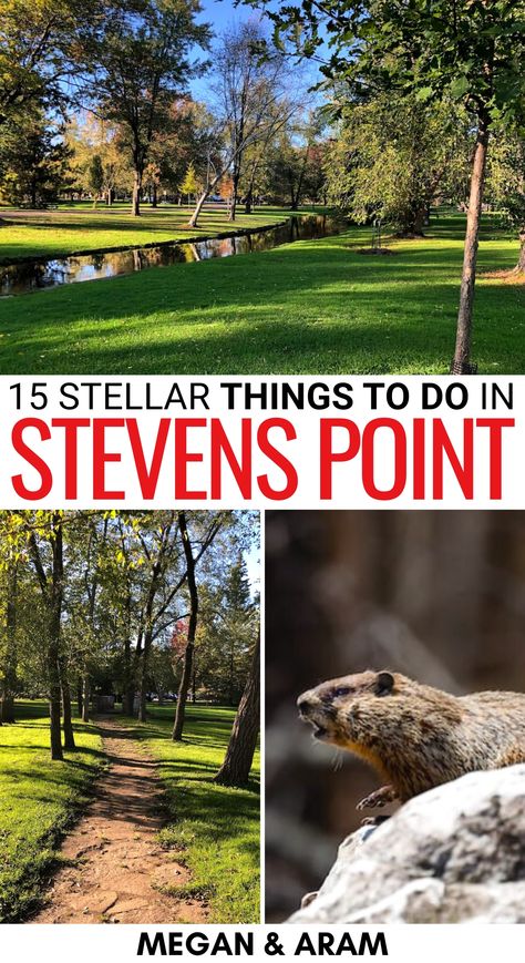 Are you looking for the best things to do in Stevens Point, Wisconsin? We have you covered! These attractions and landmarks are musts for any itinerary! | Stevens Point attractions | Stevens Point landmarks | Stevens Point beer | Stevens Point places to visit | Stevens Point things to do | Stevens Point museums | Day trips from Stevens Point | Weekend trip to Stevens Point | What to do in Stevens Point | Stevens Point itinerary | Trip to Stevens Point | Stevens Point breweries Stevens Point Wisconsin, Usa Travel Guide, Weekend Trip, Trip Ideas, Weekend Trips, Great Lakes, Wonderful Things, Vacation Spots, Travel Usa