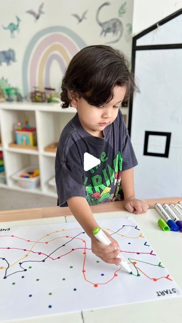 Peeja | Ayden & Alfie on Instagram: "Try these fun pre writing skills activities for your preschoolers.  📌 Dot to dot lines 📌 Repetitive circles 📌 Building lines to shapes  ➡️ Suitable from 2yo+ (Ayden is 3 1/2 yo)  Tips: start simple with scribbling around the age of 15mo+ and then practice dot to dot line patterns around 2yo+. Improve their skills with drawing repetitive circles and lines to create shapes, alphabets, numbers around 3yo+ and soon they’ll be able to grasp the idea on their own.  Markers from @firstclassbabiesmy   Our content is for educational purpose. ‼️ Strictly NO REPOST ‼️  #AydenAlfiePlays" Writing Skills Activities, Pre Writing Skills, Dot Markers Art, Dot Marker Activities, Writing Lines, Fun Friday, Dot Day, Dot To Dot, Dot Markers