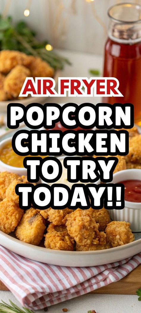 Enjoy homemade Air Fried Popcorn Chicken with this simple recipe that’s packed with flavor. Whether you’re serving Chicken In The Air Fryer for lunch or making Homemade Chicken Bites Air Fryer for a quick snack, this Diy Popcorn Chicken Air Fryer recipe will become your new go-to. Perfect for Tailgating Recipes or as a quick Kid Meal option! Homemade Chicken Bites Air Fryer, Gourmia Air Fryer Recipes Chicken, Popcorn Chicken Recipe Air Fryer, Airfryer Appetizer Recipes, Air Fry Chicken Bites, Air Fry Snacks, Air Fry Popcorn, Air Fried Popcorn, Popcorn Chicken Air Fryer