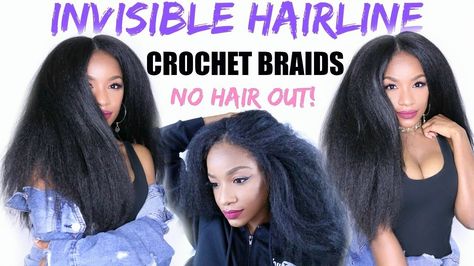 How to SLAY Your Crochet Braids - NEW Invisible Hairline Method [Video]  Read the article here - http://www.blackhairinformation.com/video-gallery/slay-crochet-braids-new-invisible-hairline-method-video/ Crotchet Marley Hair, Invisible Hairline Crochet Braids, Diy Crochet Hairstyles, Crochet Straight Hair, Straight Crochet Braids, Straight Crochet, Blowout Hairstyles, Crochet Braids Marley Hair, Crotchet Styles