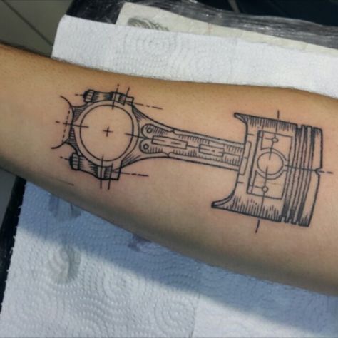 Tattoo uploaded by Semih Altuner • #pistontattoo #piston #engine #motor #mechanic #engineer #mersin #turkey • 331194 • Tattoodo Gear Head Tattoo Ideas, Car Engine Tattoo, Tool Tattoo Mechanic, Mechanic Tattoo For Men, Car Related Tattoos, Moto Tattoo Ideas, Piston Tattoo Design, Engineering Tattoo Ideas, Mechanic Tattoo Ideas