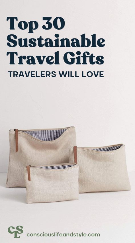 Minimal, functional, yet still fun to gift, this guide will take the challenge out of finding the perfect sustainable travel gifts for your loved ones with a bit of wanderlust. #travelgiftideas #giftsforpeoplewhotravel #giftsfortravel Sustainable Travel Products, Eco-friendly Lightweight Bag For Vacation, Functional Travel Bag Eco-friendly, Eco-friendly Fabric Travel Bag, Affordable Eco-friendly Travel Pouch, Green Activities, Eco Friendly Holiday, Green Travel, Eco Friendly Travel