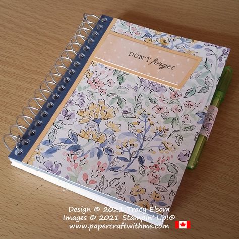 Days To Remember So I Don't Forget - Papercraft with me Stampin Up Notebook Covers, Stampin Up Journal Covers, Days To Remember Stampin Up Cards, Stampin Up Days To Remember, Floral Notebook, Pretty Journals, Crafts Cards, Card Crafting, Note Pads