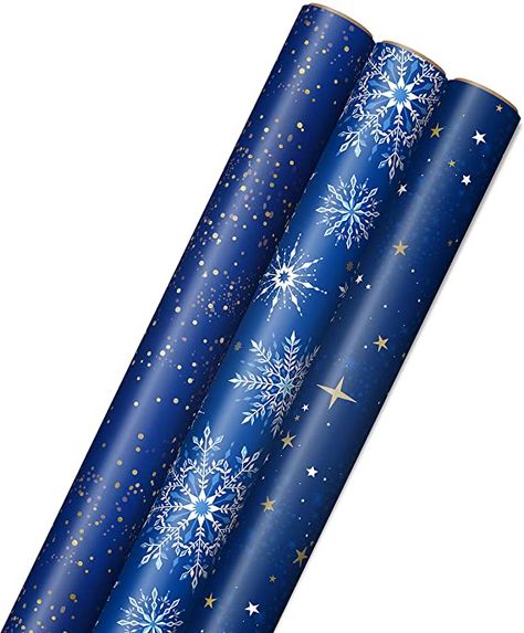 Galaxy Gifts, Gold Wrapping Paper, Blue Wrapping Paper, Wrapping Paper Rolls, Holiday Wrapping Paper, Hanukkah Gifts, Paper Rolls, Holiday Gift Wrap, Colorful Candy