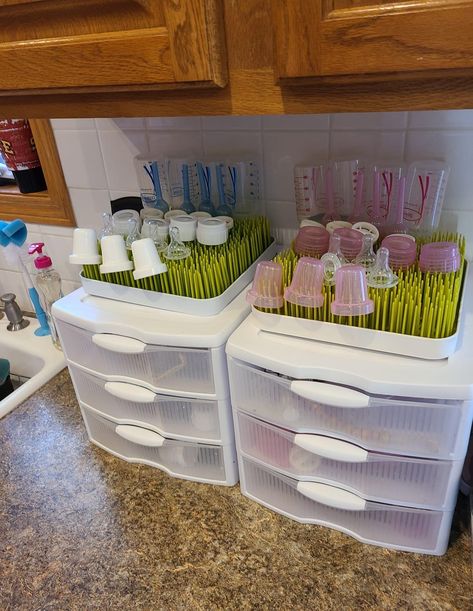 Nursing Area In Bedroom, Bottle And Pump Part Organization, Newborn Kitchen Organization, Diy Baby Bottle Organizer, How To Organize Breastmilk In Freezer, Cirkul Water Bottle Refill Storage, Bedroom Setup For Newborn, Newborn Nursery Organization, Kitchen Organization Baby Stuff