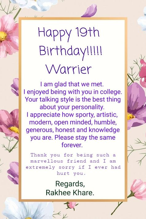 Happy 19th Birthday, 19th Birthday, College Friends, Open Minded, Wishes For You, Happy Birthday Wishes, Birthday Wishes, Happy Birthday, Birthday