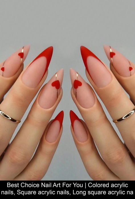 Best Choice Nail Art For You | Colored acrylic nails, Square acrylic nails, Long square acrylic nails #nudenailideas Cherry Blossom Nails Design, Cherry Blossom Nails Art, Long Almond Nails, Cherry Blossom Nails, Classy Nail Designs, Long Nail Designs, Almond Nail, Red Nail Designs, Stiletto Nails Designs