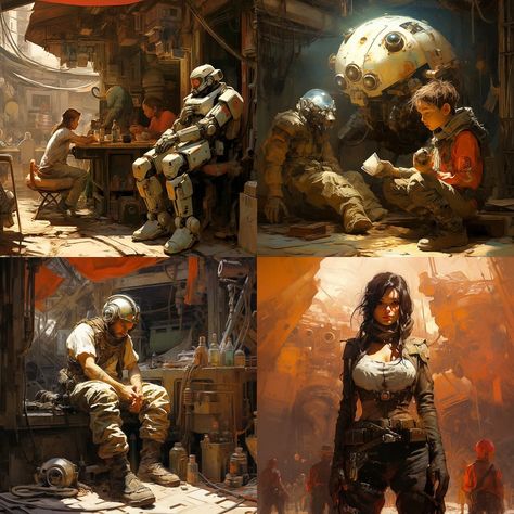 Craig Mullins AI Art Style Library: Exploring the Versatile Artistic Approaches - Craig Mullins Stable Diffusion - Craig Mullins DeepArt Craig Mullins, Deep Art, Linocut Art, Different Art Styles, Cyberpunk Character, Art Style Inspiration, Traditional Paintings, Artist Style, Art Styles