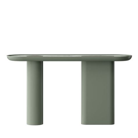 Part of the Creta series, this console is fully lacquered in a matte H/Halcyon Green finish with one round and one oval leg. The shaped top is enriched with a White Arabescato marble insert and some satin inox details. Green Console Table, Halcyon Green, Formal Room, Arabescato Marble, Marble Console, Mediterranean Decor, Bright Patterns, Swivel Armchair, Design Advice