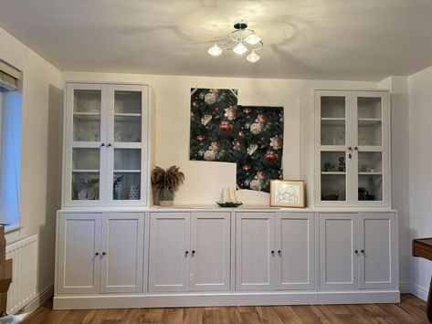 Havsta Ikea Dining Room Ideas, Built In Dresser Dining Room, Dining Room Storage Built In, Cabinets In Dining Room, Ikea Dining Room, House In The Countryside, Dining Room Built In, Ikea Built In, Built In Dresser