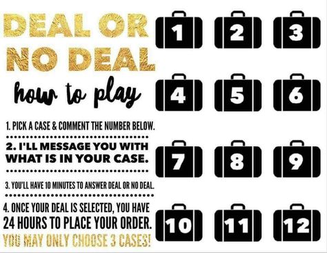 Deal or no deal posh Younique Party Games, Direct Sales Games, Tupperware Party Ideas, Facebook Party Games, Facebook Group Games, Online Party Games, Body Shop Skincare, Deal Or No Deal, Interactive Facebook Posts