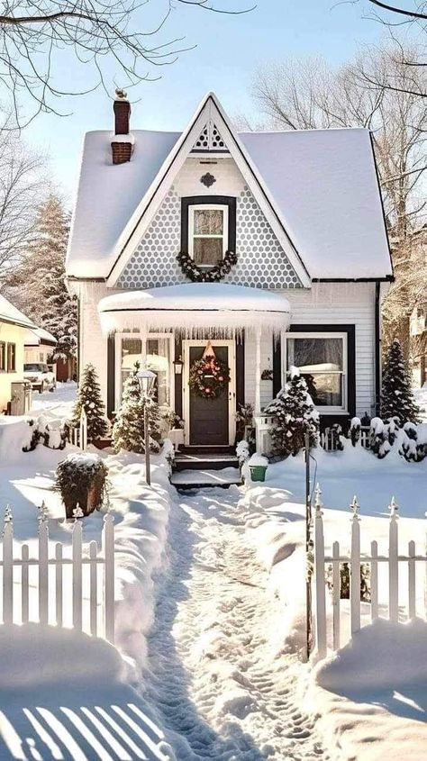 Easy Outdoor Projects, Backyard Diy Ideas, Winter Houses, Winter House Exterior, Cottage Journal, Fairytale House, Log Cabin Rustic, Paint Color Ideas, Storybook Cottage