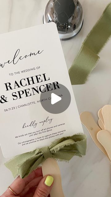 Wedding Invitation Templates on Instagram: "The DIY every summer wedding needs! 🔥  Comment FANS on this post for links to our program templates and shopping supply list!  So, you’re having an outdoor wedding ceremony? In the warm weather? You NEED a program fan - trust us, your guests will thank you! 🥵  We have design templates to match every aesthetic and they’re fully customizable so you can change colors and wording to fit YOUR wedding vibe.  Although the DIY is easy, assembly can take some time - get started now by purchasing a template!  Comment FANS on this post and I’ll send you the links to shop! ☀️  #diywedding #summerwedding #weddingfans #programfans" Diy Wedding Program Fans, Every Aesthetic, Program Fans, Wedding Program Fans, Wedding Needs, Welcome Card, Wedding Fans, Supply List, Program Template