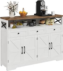 Kitchen Buffet Ideas, Hutch Pantry, Wood Coffee Bar, Home Office Cabinet, Farmhouse Buffet Cabinet, Storage Cabinet Kitchen, Cabinet For Kitchen, Farmhouse Buffet, Coffee Bar Station