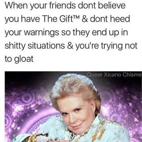 When your friends don't believe you have the gift #meme #tarot #psychic Funny Spiritual Memes, Psychic Gifts, Scorpio Quotes, Dark Jokes, Spiritual Words, My Fair Lady, Fair Lady, Zodiac Memes, Funny As Hell