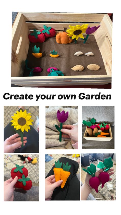 Felt garden play for kids Felt Garden, Pretend Food, Create Yourself, Create Your, Create Your Own, Felt, Quick Saves