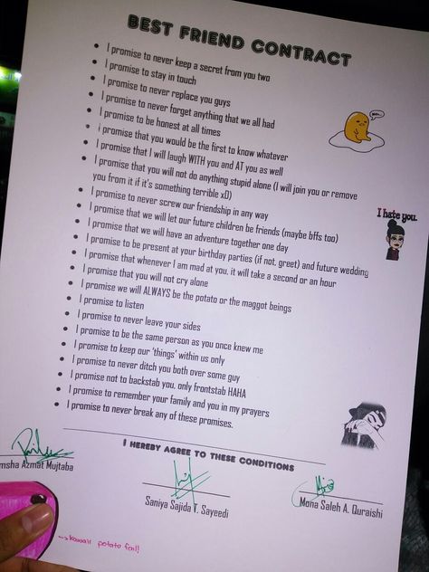 #diy #bestfriend #contract Realistic Friendship Contract, Birthday Plans For Best Friend, Realistic Best Friend Contract, Best Friend Rules List, Bff Rules List, Best Friend Contract Printable, Presents For Boy Best Friends, Bestie Contract, Birthday Gifts For Boy Best Friend