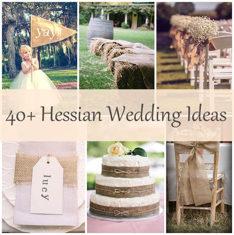 Looking for hessian wedding ideas? We have pulled together our all time favourite ideas for weddings using hessian and burlap. Browse over 40 hessian wedding ideas below. Burlap and hessian Hessian Wedding, Rustic Wedding Alter, Wedding Party Dress Guest, Jasmine Wedding, Rustic Wedding Colors, Beach Wedding Colors, Wedding Bunting, Rustic Wedding Cake, Rustic Wedding Diy