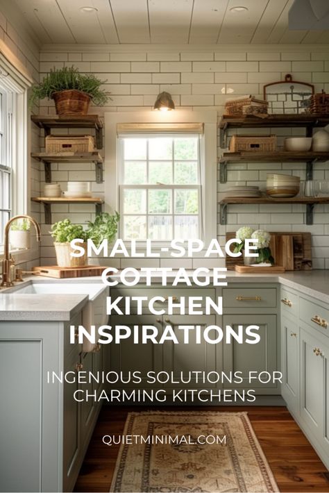 Discover elegant cottage kitchen design ideas tailored for compact kitchens, where creativity and functionality maximize every inch. Explore clever solutions for your cozy kitchen. #CompactKitchens #ElegantDesign #CleverSolutions Kitchen Cabinet Ideas For Small Kitchens, Small Kitchen Cabinet Layout, Scandi Cottage Kitchen, Small Kitchen Stove Ideas, Cottage Kitchens Ideas, Kitchen Ideas Cottage Style, Compact Kitchen Ideas, Cottage Core Kitchen Ideas, Small Cottage Kitchen Ideas