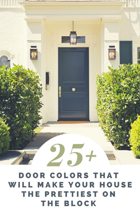 Looking to give your front door a face lift?  Check out some of these lovely colors that are sure to make your neighbors jealous! Best Front Door Colors For Cream House, Front Door Colors With Beige Brick, Front Door Colors With Cream House, Farmhouse Exterior Door Colors, Front Door Paint Colors For Tan House, Beige House Front Door Color, Front Door Colors With White House, Front Door Colors With Tan House, Front Door Upgrade