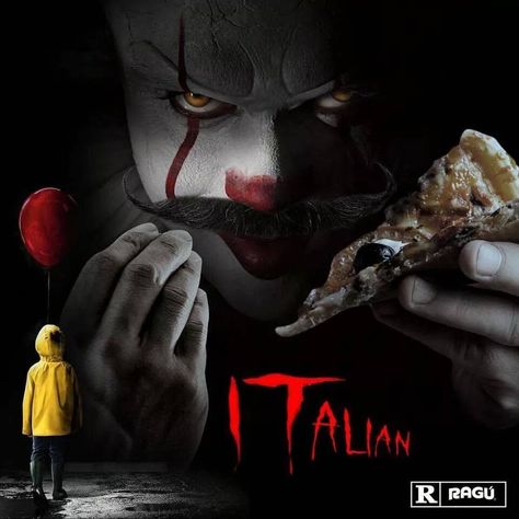 Italian Spicy Meme, Italian Memes, Gif Terror, Horror Movies Funny, Pennywise The Dancing Clown, It The Clown Movie, I'm A Loser, Funny Horror, Movie Memes