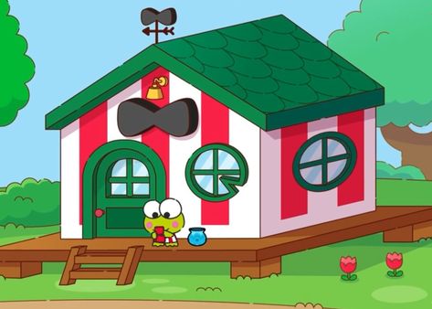 Hello Kitty House Cartoon, Sanrio House, Sanrio Minecraft, Kitty House, House Flipper, Hello Kitty House, House Cartoon, Kitty Cafe, Hello Kitty Items