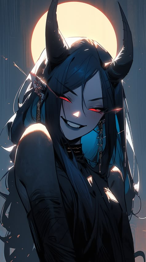 Demon Oc Female, Tiefling Character Art, Demon Woman, Female Demon, Female Demons, Gothic Fantasy Art, My Fantasy World, Incubus, Spotify Apple