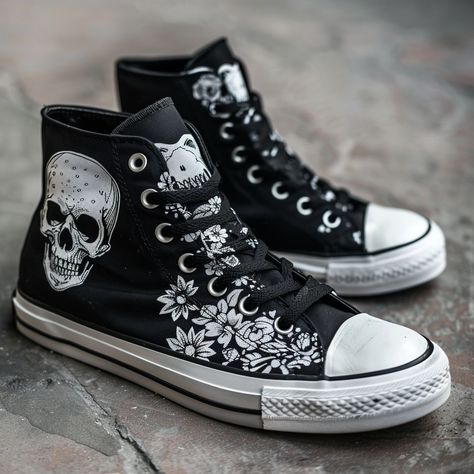 skull and bones sneakers custom ideas Converse Custom, Awesome Sauce, Custom Ideas, Design Shoes, Super Duper, Skull And Bones, Skull Design, Me Too Shoes, Bones