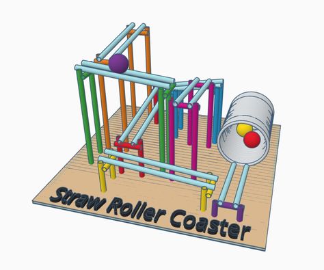 Diy Roller Coaster, Straw Projects, Paper Roller Coaster, Boba Straw, Round Objects, Steam Lessons, Bouncy Ball, Daisy Girl Scouts, Ping Pong Balls