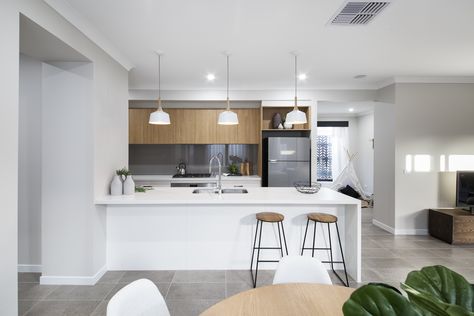 Burbank Display Home: Kooyong 239. Arcadia Estate, Officer. Burbank Homes, Family Area, Lounge Room, House Inspo, New Builds, House Ideas, Kitchens, Home Kitchens, Home And Family