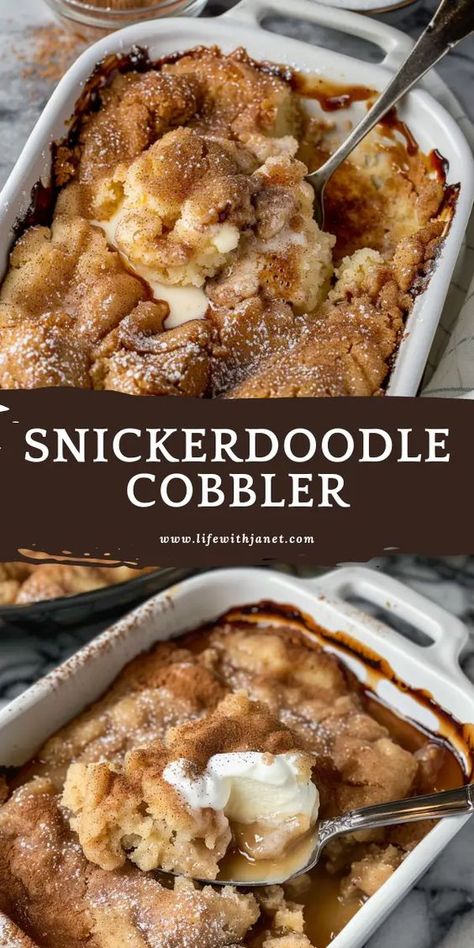 45+ Best Fall Recipes in 2024 Desserts With Stuff You Already Have, Brown Butter Snickerdoodle Cobbler, Fall Comfort Desserts, Snickerdoodle Casserole, Fall Cobbler Recipes Easy, Fall Baked Desserts, Fun Fall Desserts To Make, Snickerdoodle Cobbler Easy, Apple Snickerdoodle Cobbler