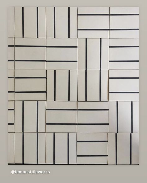 Gingham Tile Backsplash, Striped Tile Kitchen Backsplash, Striped Backsplash, Bauhaus Kitchen, Art Deco Minimalism, Kitchen Tile Inspiration, Black And White Tile, Tile Interior, Backsplash Patterns