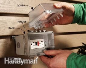 Outdoor Electrical Outlet, Outdoor Outlet, Garage Atelier, Home Electrical Wiring, Outdoor Remodel, Electrical Projects, Diy Electrical, Electrical Safety, Mobil Home