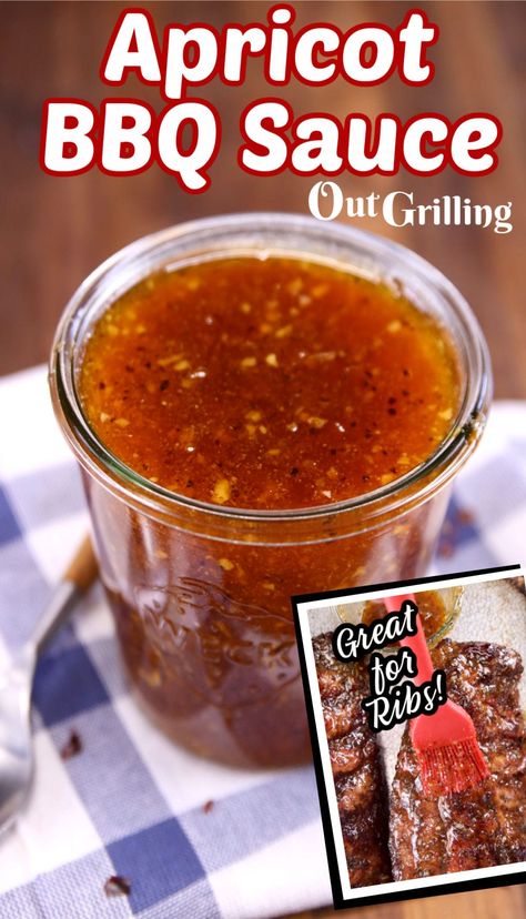 Apricot Bbq Sauce, Apricot Sauce Recipe, Grilling Ribs, Bbq Sauce Homemade Easy, Homemade Bbq Sauce Recipe, Pork Sauce, Apricot Recipes, Ribs On Grill, Bbq Sauce Recipe