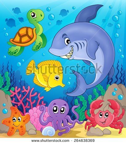 Ocean Bathroom, Side Walk, Underwater Painting, School Wall Art, Underwater Animals, Indian Art Paintings, Christmas Ornament Crafts, Cartoon Images, Ocean Animals