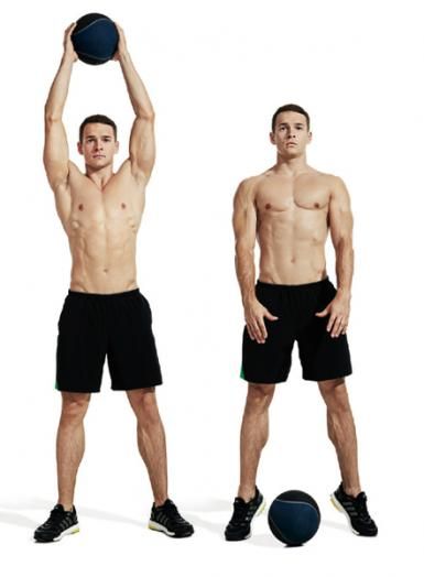 Build muscle, burn fat, and transform your body with these essential moves. Home Workouts For Men, Medicine Ball Ab Workout, Medicine Ball Abs, Best Home Workouts, Workouts For Men, Ace Fitness, Exercises For Men, Fitness Routines, Muscles In Your Body