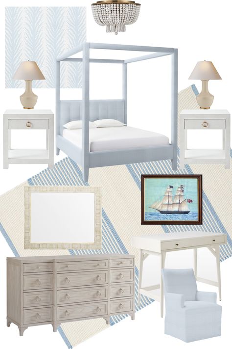 Serena And Lilly Bedrooms, Serena And Lily Bedroom Ideas, Serena Lily Bedroom, Serena And Lily Bedroom, Coastal Girls Bedroom, Serena And Lilly, French Blue Bedroom, Florida Home Decorating, Beach Bedrooms