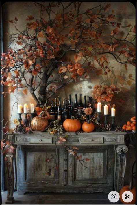 Fall To Halloween Decor Transition, Autumnal Decor, Halloween Cemetery, Fairy Lantern, Fall Bedroom Decor, Classy Halloween, Fall Entryway, Fall Mantle, Cozy Fall Bedroom