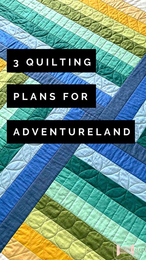 Adventureland Quilt Pattern Free, Striped Quilts Easy, Free Motion Quilting Ideas, Quilting Designs Patterns Ideas, Jelly Roll Quilts Ideas Free Pattern, Strip Quilts Ideas, Jellyroll Quilts Patterns Free, Adventureland Quilt, Easy Free Motion Quilting Patterns