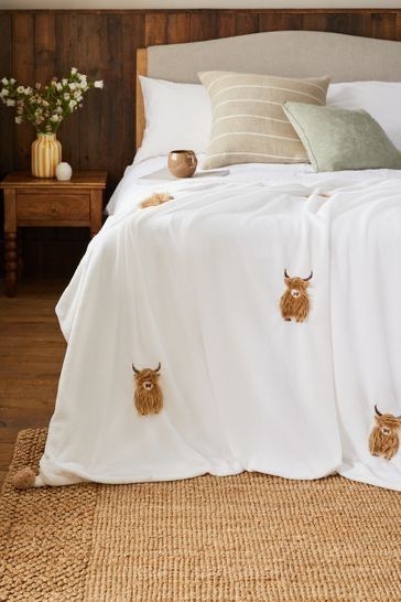 Highland Cow Applique, Cow Applique, College House, Master Room, New Beds, Fleece Throw, Dream Bedroom, Bedroom Inspo, Highland Cow