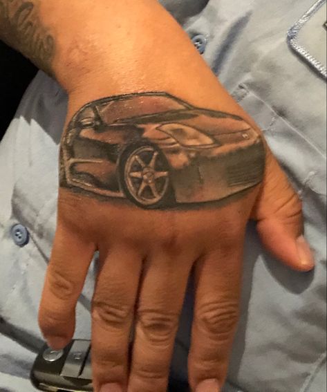 Dream car. Can you tell? #nissan #350z #handtattoo #zociety 350z Tattoo, 350z Nissan, Custom Tattoo Design, Nissan 350z, Little Tattoos, Custom Tattoo, Dream Car, Tattoo Design, Hand Tattoos