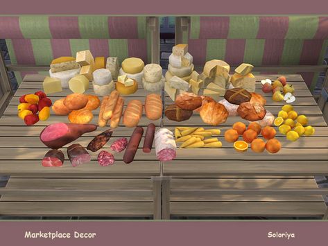 soloriya's Marketplace Decor Sims 4 Kitchen, Sims Stories, Sims 4 Bedroom, Sims 4 Clutter, Cc Clothes, Kinds Of Cheese, Casas The Sims 4, The Sims 4 Download, Sims 4 Toddler