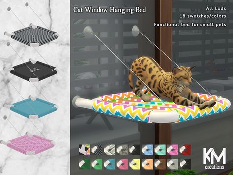 [KM] Cat Window Hanging Bed | KM Creations on Patreon Sims 4 Pets Patreon, Sims 4 Cc Cat Bed, Sims 4 Cc Cat Stuff, Sims 4 Custom Content Pets, Sims 4 Cc Dog Stuff Patreon, Sims 4 Cc Patreon Pets, Sims 4 Cc Pet Stuff Patreon, Sims 4 Cat Bed, Sims 4 Pet Stuff