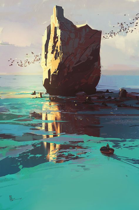 Environment Painting, Landscape Concept, Japon Illustration, Biome, Fantasy Art Landscapes, Landscape Illustration, Arte Fantasy, Art And Illustration, 2d Art