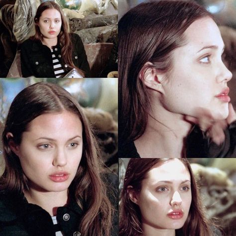 Angelina Jolie Before And After, Young Angelina Jolie 90s, Angelina Jolie Teenager, Angelina Jolie Young Face, Angelina Jolie Side Profile, Angelina Jolie 90s Aesthetic, Angelina Jolie 80s, Angelina Jolie Bangs, Angelina Jolie No Makeup